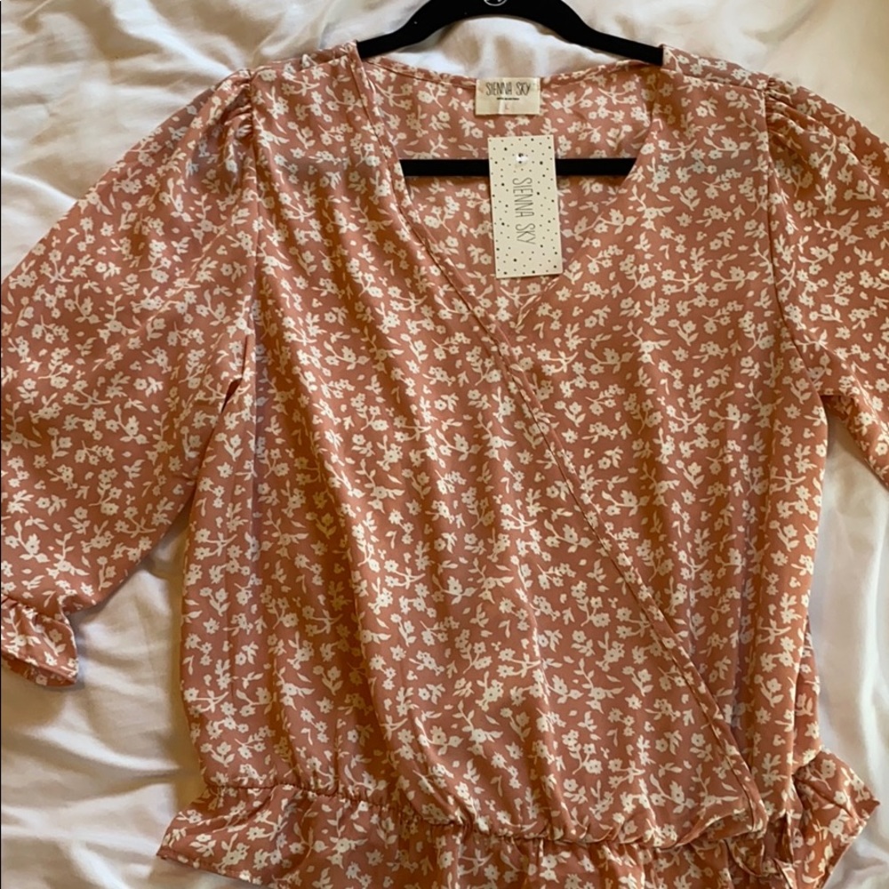 NWT Pink Floral Blouse